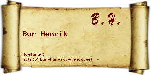 Bur Henrik névjegykártya